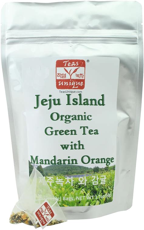 Teas Unique Korean Jeju Island Green Tea with Mandarin .